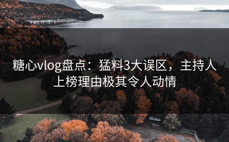 糖心vlog盘点:猛料3大误区,主持人上榜理由极其令人动情 糖心vlog盘点:猛料3大误区,主持人上榜理由极其令人动情