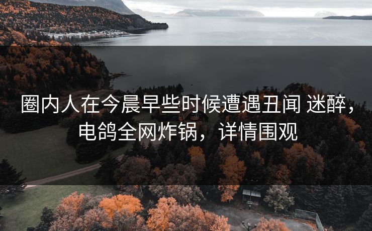 圈内人在今晨早些时候遭遇丑闻 迷醉,电鸽全网炸锅,详情围观 圈内人在今晨早些时候遭遇丑闻 迷醉,电鸽全网炸锅,详情围观