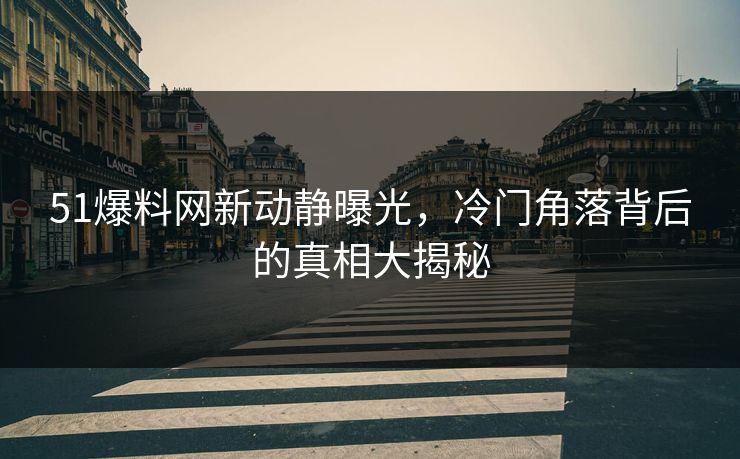51爆料网新动静曝光，冷门角落背后的真相大揭秘